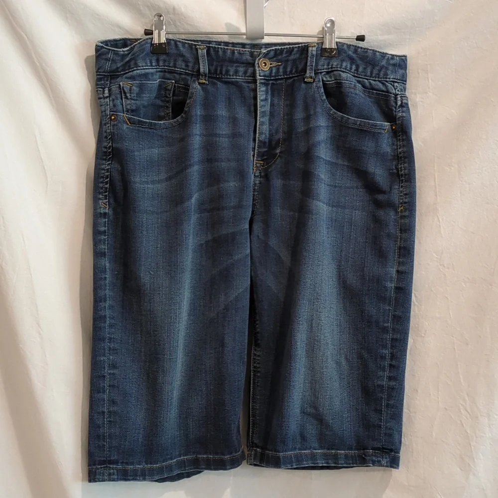 Christopher & Banks | Long Denim Jean Shorts Medium Wash | 12